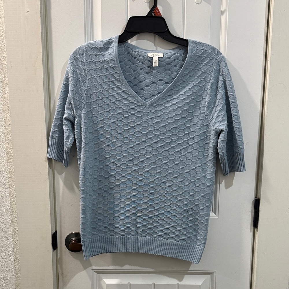 Ella Moss Light Blue V-Neck Sweater